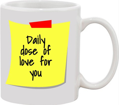 

Ashvah Daily Dose Of Love Ceramic Mug(350 ml), Multicolor