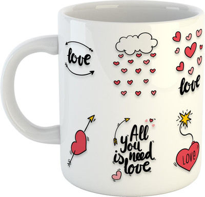 ARTBUG All You Need is Love 1716 Ceramic Coffee Mug(350 ml)