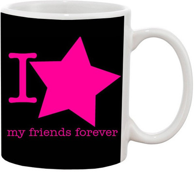 

Ashvah Friends Forever 1442 Ceramic Mug(350 ml), Multicolor