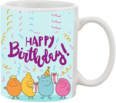 

Ashvah Happy Birthaday 1572 Ceramic Mug(350 ml), Multicolor