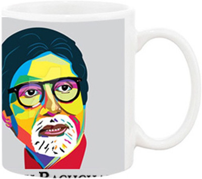 

Ashvah Amitabh Bachan 1047 Ceramic Mug(350 ml), White