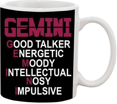 

Ashvah Gemini Good Talker Ceramic Mug(350 ml), White