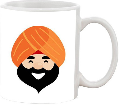 Ashvah Veer Ji The Ceramic Mug(350 ml), Multicolor
