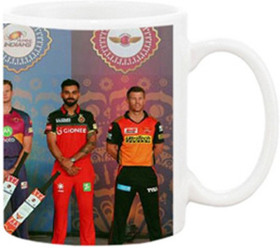 

Ashvah Cricketers 1015 Ceramic Mug(350 ml), White