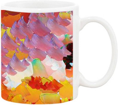 Ashvah Printed 1130 Ceramic Mug(350 ml), Multicolor