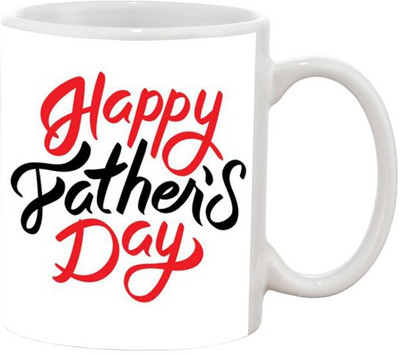 

Ashvah Happy Father's Day 4 Ceramic Mug(350 ml), Multicolor