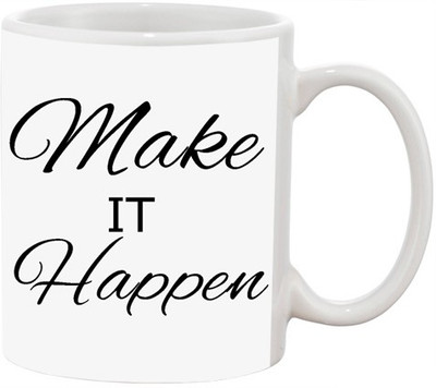 

Ashvah Make it Happen Ceramic Mug(350 ml), Multicolor