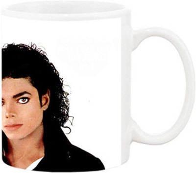 

Ashvah Michael Jackson Ceramic Mug(350 ml), Multicolor