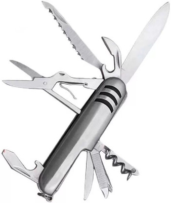 DEZIINE Premium Quality Multi-Function 11 in 1 Toolkit 11 Swiss Army Knife (Silver) Multi-utility Knife(Silver)