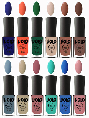

Volo No Chipping-No Fading Longest Lasting Ever Nail Polish Set at Big Promotional Price Navy Blue, Neon Orange, Green, English Nude, Nude, Brown, Light Blue, Skin Nude, Chocolate Peach, Fashion Green, Royal Blue, Peach Pink(Pack of 12)