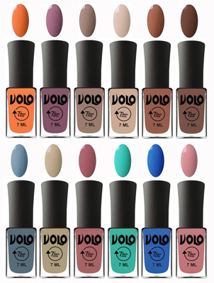 

Volo No Chipping-No Fading Longest Lasting Ever Nail Polish Set Peach, Purple, Nude, English Nude, Nude, Brown, Light Blue, Skin Nude, Chocolate Peach, Fashion Green, Royal Blue, Peach Pink(Pack of 12)