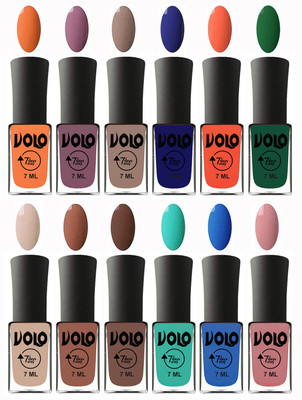 

Volo No Chipping-No Fading Longest Lasting Ever Nail Polish Set Peach, Purple, Nude, Navy Blue, Neon Orange, Green, English Nude, Nude, Brown, Fashion Green, Royal Blue, Peach Pink(Pack of 12)