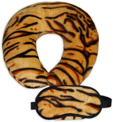 

GORDON Tiger Skin Neck Pillow & Eye Mask Neck Pillow & Eye Shade(Yellow, Black), Black;yellow