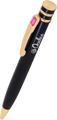 

Oculus Select 1527 Designer Gem Stone Studded on Clip, Black & Golden Combination Metallic Ball Pen