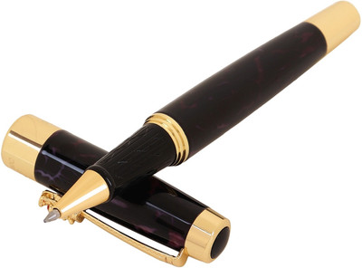 

Oculus Granite Marble 2323 Limited Edition Unique Golden Trims With Dragon Clip, Purple & Black Combination & Marble Finish metallic Roller Ball Pen