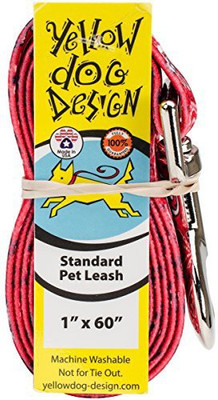 Yellow Dog Dog Collar & Leash(, Red