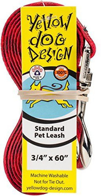 

Yellow Dog Dog Collar & Leash(, Red