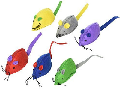 

Ethical Pet Felt Mice With Catnip Cat Toy, 6-Pack Cotton Chew Toy For Cat