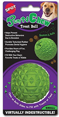 

Ethical Pets 2.50" Play 'N Chew Dog Treat Ball Rubber Chew Toy For Dog