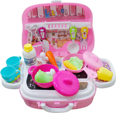 

Toys Factory Realistic Fruits and Vegetables Cutting Play Toy with Suitcase