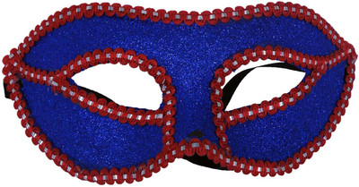 

Funcart Venetian Glitter Maquerade Blue and Red Eye Mask, (1PCS/PACK, size approx (L*B) 25*8 cm