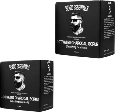 

Beard Essentials Activated Charcoal Deep Cleansing Face Scrub for Men -125gm Pack Of 2 Scrub(250 g)