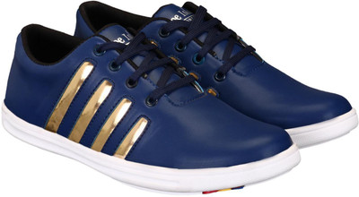 

Shoe Island ® Crusher-X ™ Popular Leatherette Trending Navy Blue 'n' Shining Gold Lace-Up College Casual Dance Sneakers Sneakers For Men(Blue, Gold, Navy, White