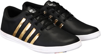

Shoe Island ® Crusher-X ™ Popular Leatherette Trending Black 'n' Shining Gold Lace-Up College Casual Dance Sneakers Sneakers For Men(Black, Gold, White