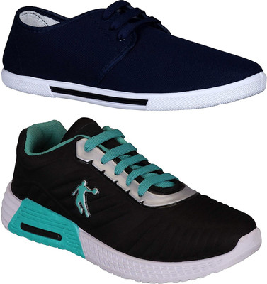 

Pexlo Combo Pack of 2 Casual & Sports Shoes (Running Shoes) Sneakers For Men(Navy, Black