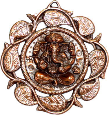 

Pin to Pen Metal Round Ganesh Maharaj Wall Hanging Decorative Showpiece - 30 cm(Alloy, Copper)