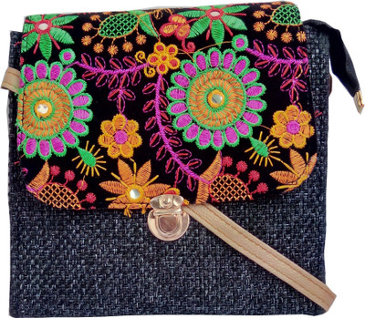 

styles creation Women Casual Multicolor Jute, Polyester Sling Bag