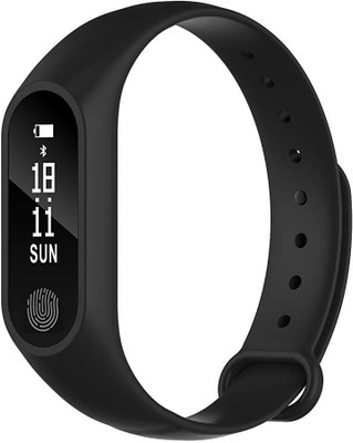

RHONNIUM ™ Smart Bracelet, M2 Bluetooth Smartband Sports Pedometer Fitness Tracker WristBand(Black Strap, Size : Free Size), Deep black