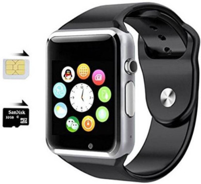 

mobaccx A1 Bluetooth Smart Watch Support Sim Card And TF Card With Camera For Xiaomi Mi, Lenovo, Apple, Samsung, Oppo, Vivo Smartphones Black,Silver Smartwatch (Black Strap Free Size) Smartwatch(Black Strap 16.4 INCH)