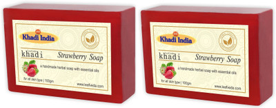 

Khadi Leafveda Strawberry Soap pack of 2(200 g, Pack of 2)