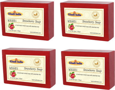 

Khadi Leafveda Strawberry Soap pack of 4(500 g, Pack of 4)