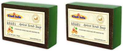 

Khadi Leafveda Apricot Scrub Soap pack of 2(200 g, Pack of 2)