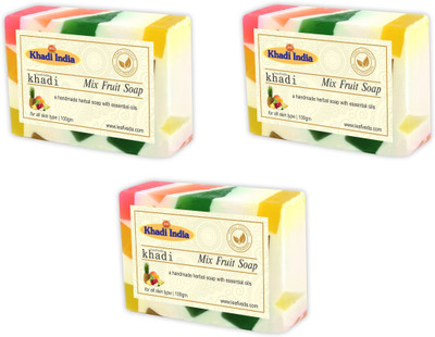 

Khadi Leafveda Mix Fruit Soap pack of 3(300 g, Pack of 3)
