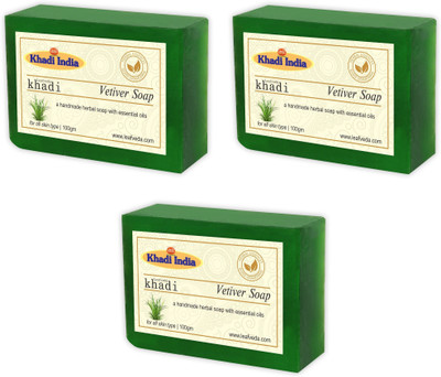 

Khadi Leafveda Vetiver Soap pack of 3(300 g, Pack of 3)