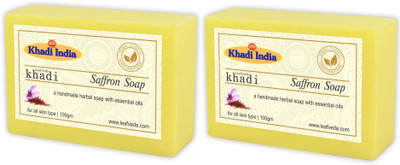 

Khadi Leafveda Saffron Soap pack of 2(200 g, Pack of 2)