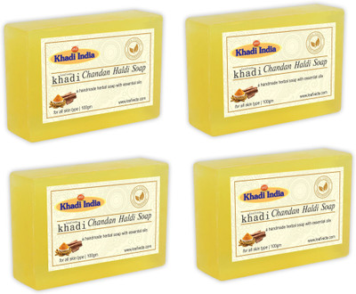 

Khadi Leafveda Chandan Haldi Soap pack of 4(400 g, Pack of 4)