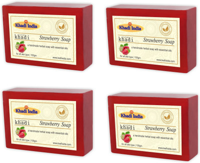 

Khadi Leafveda Strawberry Soap pack of 4(400 g, Pack of 4)