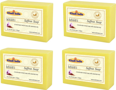 

Khadi Leafveda Saffron Soap pack of 4(500 g, Pack of 4)