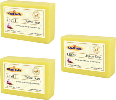 

Khadi Leafveda Saffron Soap pack of 3(375 g, Pack of 3)