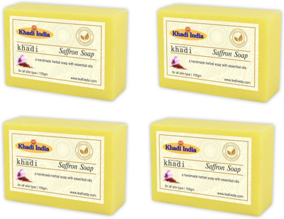 

Khadi Leafveda Saffron Soap pack of 4(400 g, Pack of 4)