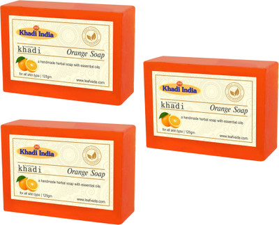 

Khadi Leafveda Orange Soap pack of 3(375 g, Pack of 3)