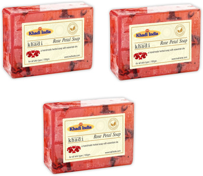 

Khadi Leafveda Rose Petal Soap pack of 3(300 g, Pack of 3)