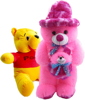 

Gift Decor Shop Soft Toy Teddy Bear (Pink, 60 cm) Mother Combo with soft toy pooh for Kids (Multi, 36 cm) - 60 cm(Multicolor)