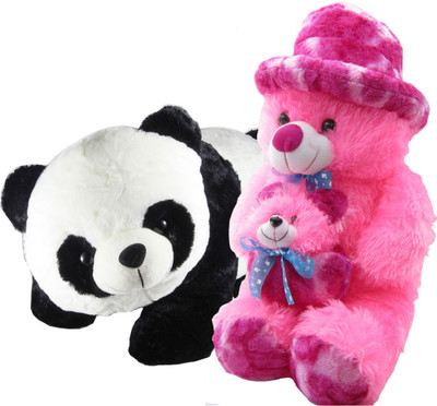 

Gift Decor Shop Soft Toy Teddy Bear (Pink, 60 cm) Mother Combo with soft toy Panda for Kids (Multi, 40 cm) - 60 cm(Multicolor)