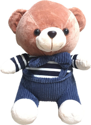 

CREATIVEVILLA CUTE BLUE BOW TSHIRT TEDDY BEAR STUFFED PLUSH SOFT TOY - 36 cm(Multicolor)