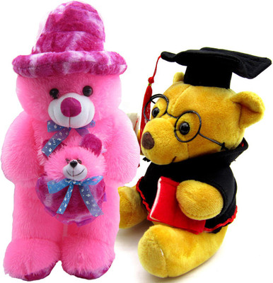 

Gift Decor Shop Soft Toy Teddy Bear (Pink, 60 cm) Mother Combo with Stuffed Scholarship Teddy Soft Toys for Kids (Multi, 18 cm) - 60 cm(Multicolor)